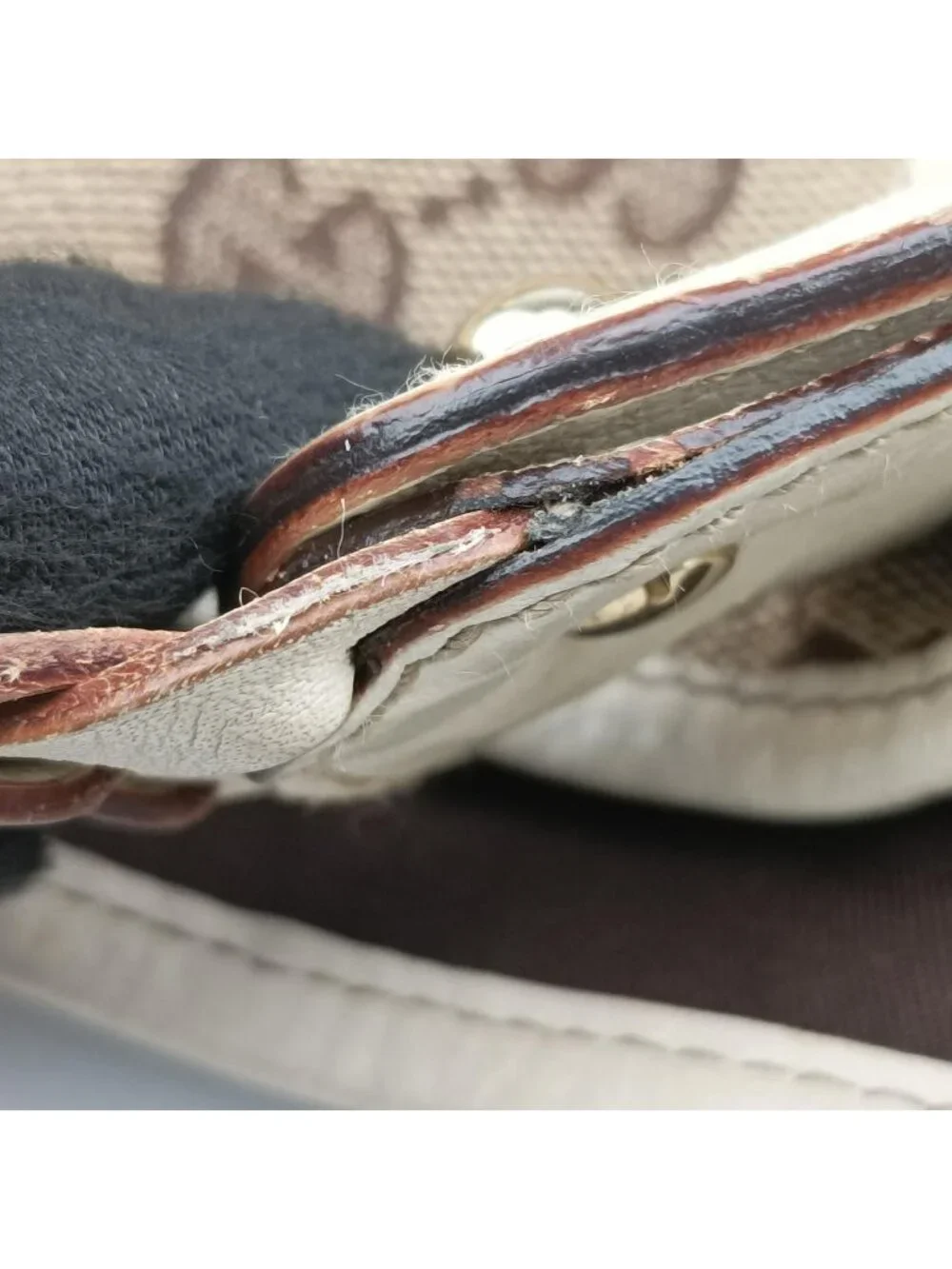 Gucci Pelham Hobo Brown White Canvas Leather